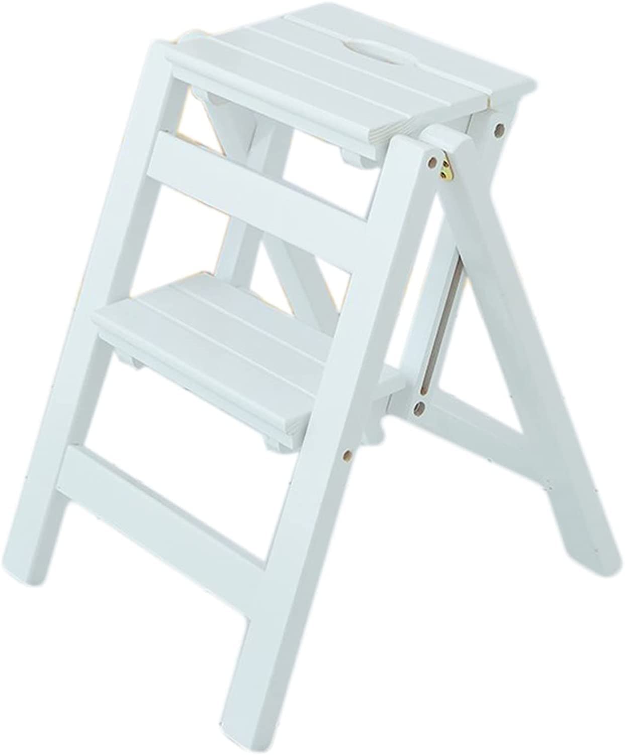 Escalera Plegable De Madera Antideslizante De 2 Peldaños - Taburete Portátil Compacto, Taburete De Seguridad Multifuncional para El Hogar, Escaleras Y Espacios,B