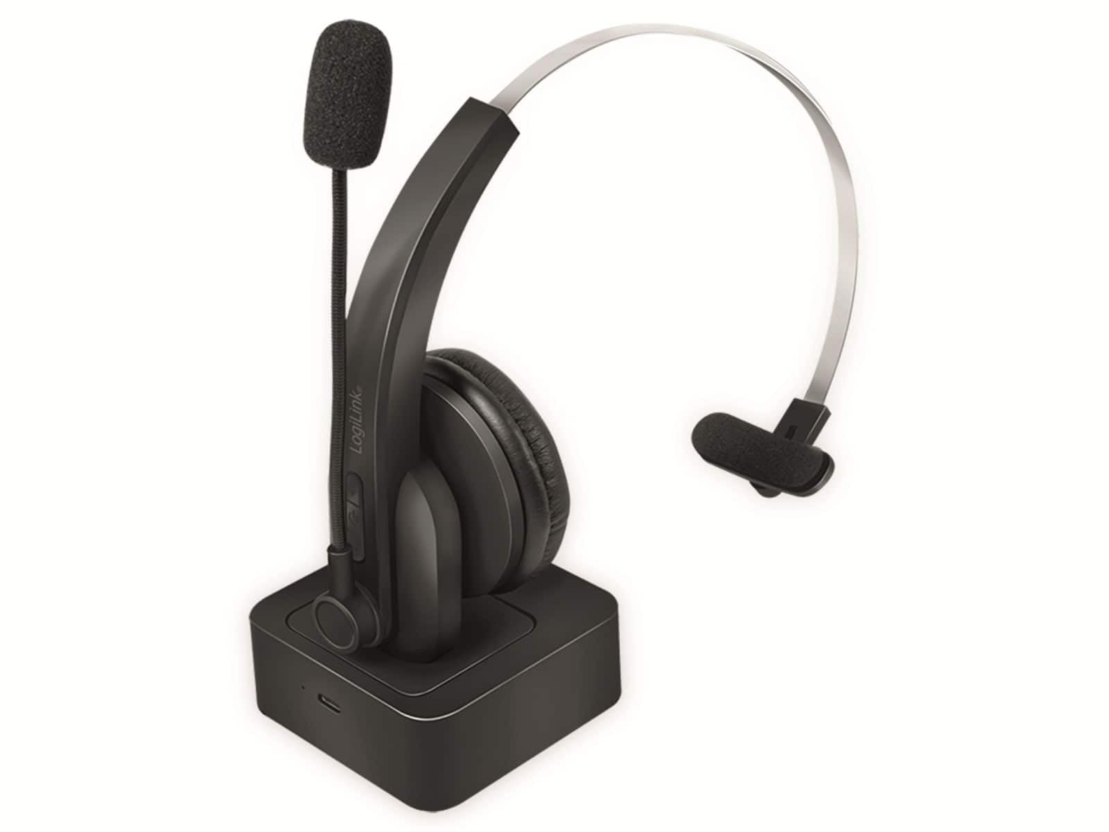Logilink BT0059 BT Mono Headset with Charging Station, Microphone Black Standard