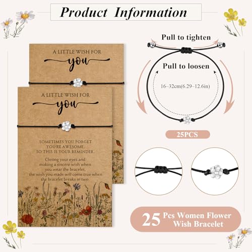 Remuuly Inspirational Bracelet for Women Bulk Adjustable Flower Bracelets Friend Teacher Birthday Gifts for Women2