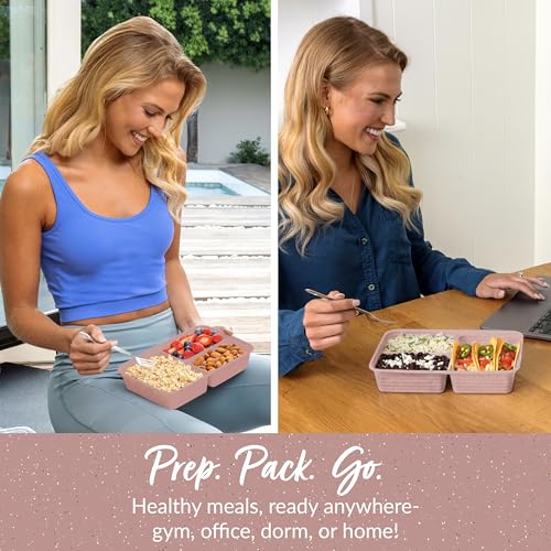 Bentgo 20-Piece Lightweight, Durable, Reusable BPA-Free 3-Compartment Containers - Microwave, Freezer, Dishwasher Safe - Image 4