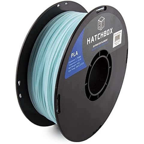 HATCHBOX PLA 3D Printer Filament, Dimensional Accuracy +/- 0.03 mm, 1 kg Spool, 1.75 mm - Glow in The Dark - Blue Cover
