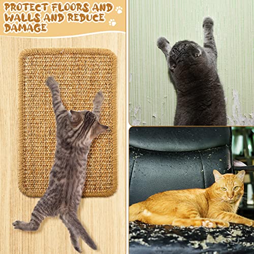 8 Pieces Cat Scratcher Mat With Adhesive Loop Tape Scratch Mat For Cat 7.8 X 11.8 Inch Sisal Cats Scratch Mats Cat Scratch Pad Sisal Mat Horizontal Cat Scratching Pad Rug #TOP3