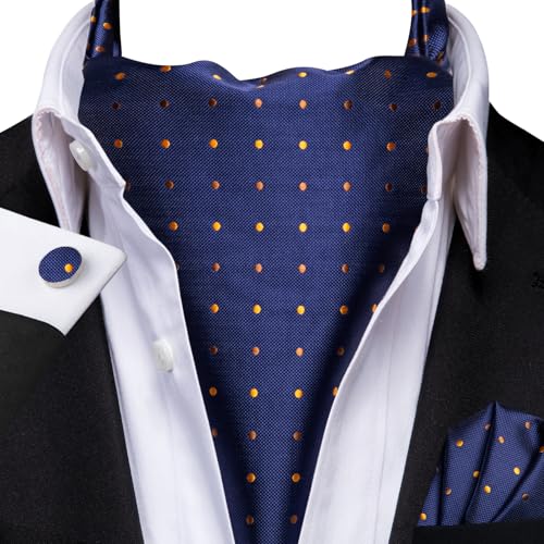 Image of Dubulle Paisley Floral Ascot for Men Self Tie Mens Cravat and Pocket Square Cufflinks Wedding