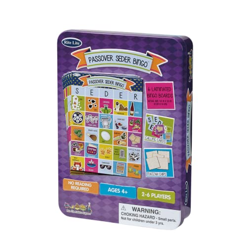 Juego de Bingo para la Pascua Judía de Rite Lite - Juego divertido para fiestas de Pascua, en una lata coleccionable miniatura 3