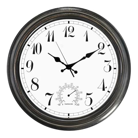 eYotto 16inch Large Garden Clocks Outdoor Waterproof Cover