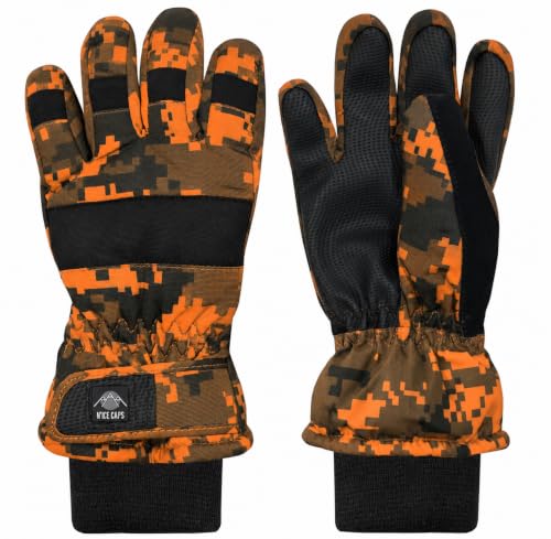 Image of N'Ice Caps Kids Waterproof Winter Thinsulate Warm Gloves | Boys and Girls Snow Ski Gloves with Durable Grippers on Palms, Fingers and Thumbs, 3M Insulation Ideal for Cold Weather