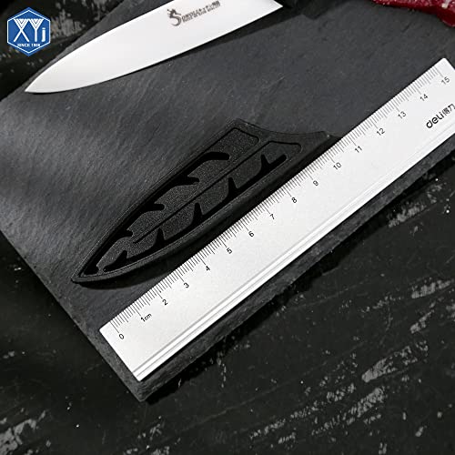 Xyj 2Pcs/Set Safety Knife Covers Sleeves Knives Edge Guard,Universal Knife Sheath,Paring,Utility Ceramic Knife Case Blade Guards Protector Black Kitchen Knife Cover Sleeve (For 4'' Ceramic Knife) #TOP5