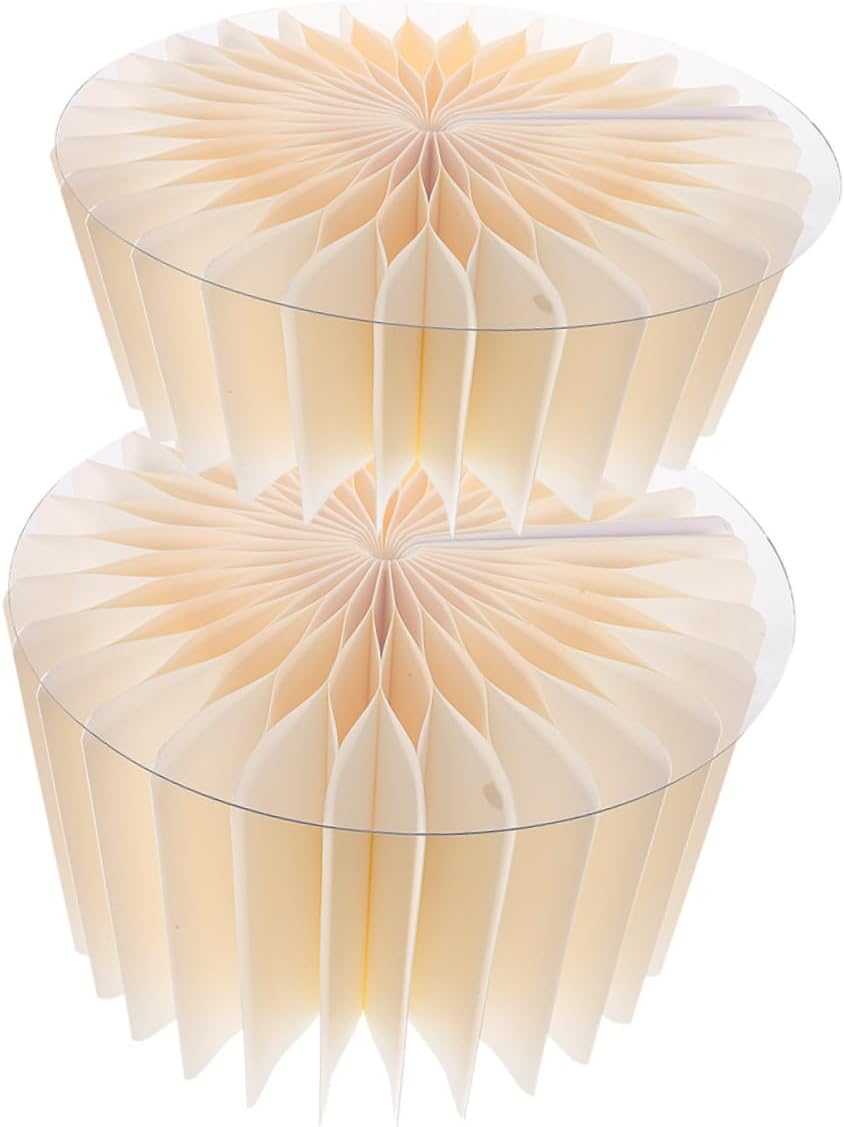 Cylinder Cake Stand Set 2pcs, Foldable round Paper Pedestal Stands for Party Dessert Table Decoration, White Reinforced Cardboard, 30cm Diameter X 20cm 40cm Height, Wedding