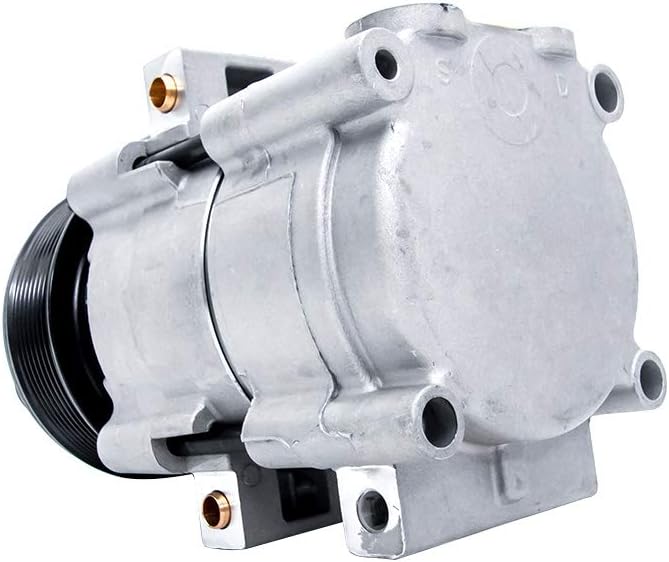 FKG AC Compressor and A/C Clutch 4L3Z19703AB Fit for 1997-2001 Ford E-150 Econoline 4.6L 5.4L, 1997-2001 Ford E-250 Econoline 5.4L, 1997-2002 Ford Expedition 4.6L 5.4L