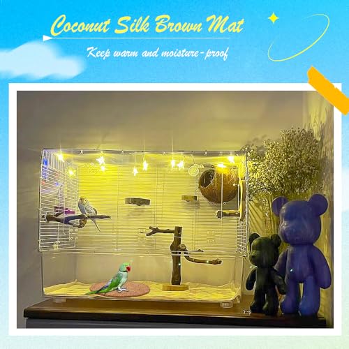 Image of VTurboWay 15 Pcs Bird Nesting Pads Parrot Natural Coconut Fiber Mat Breeding Eggs Mat for Bird Pigeon Parrot Finch Chicken