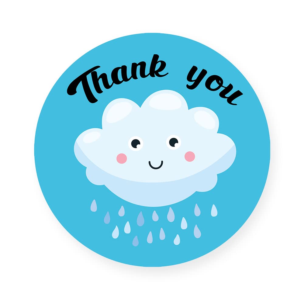Pack of 40 Cloud Thank You Sticker (30 mm) Waterproof Labels Packwith® #P3705