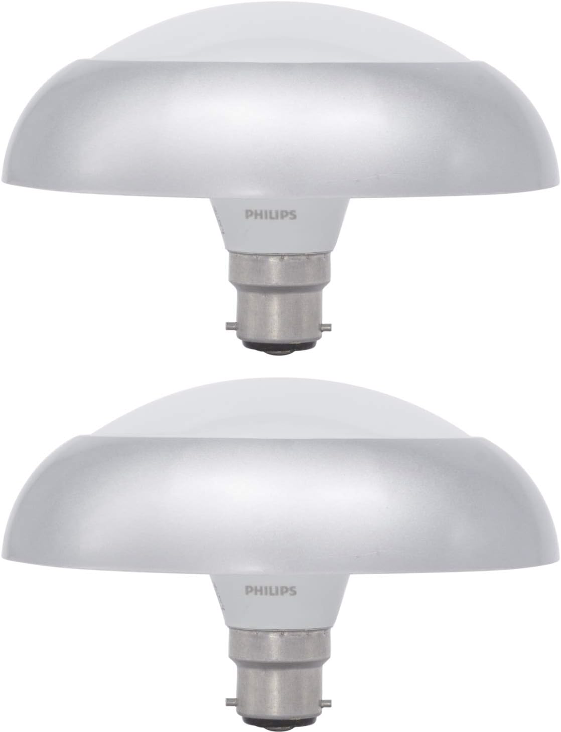 PHILIPS 10W B22 LED White Bulb, Pack of 2 (Deco Ring)
