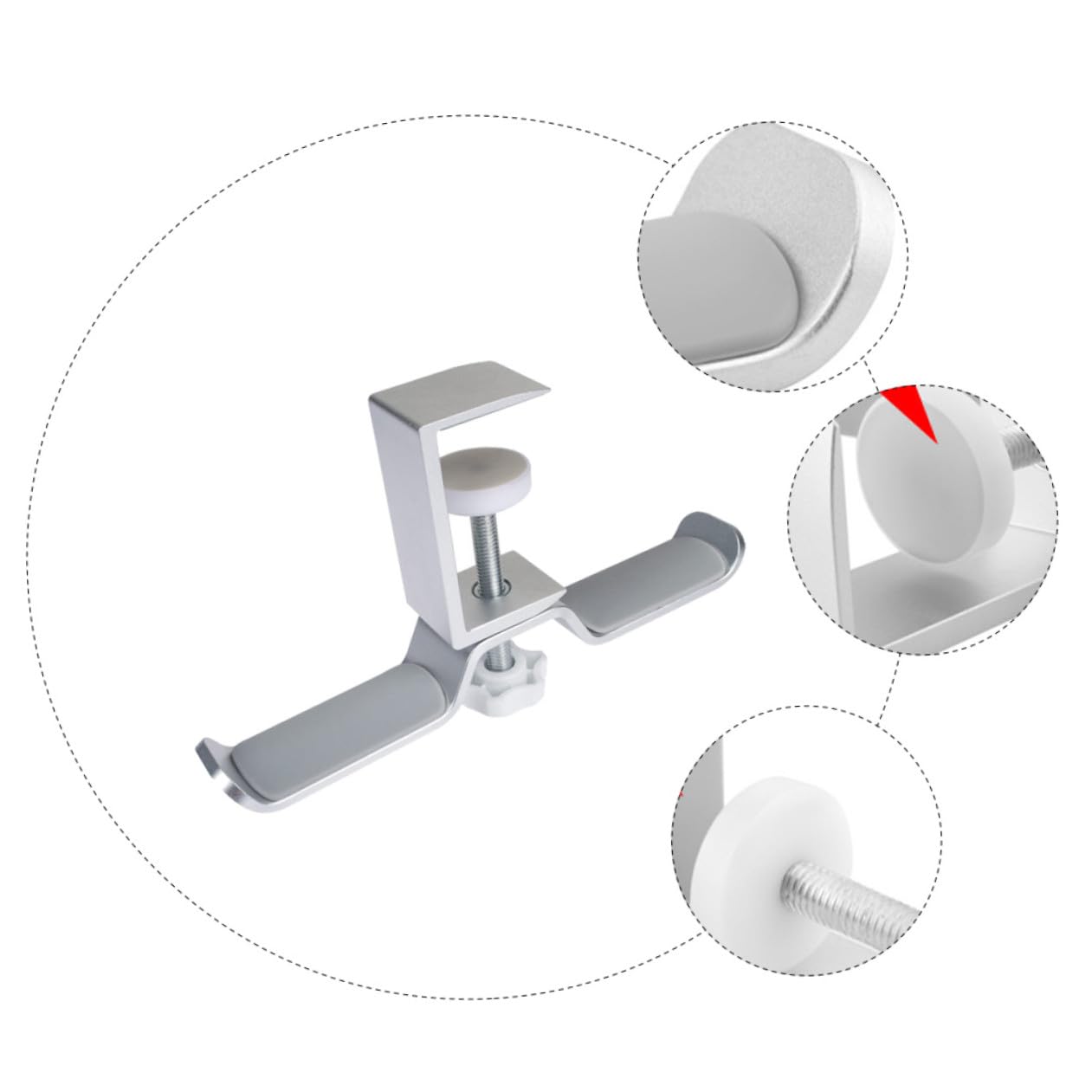 Soporte de Instalar de Aluminio Auriculares Aleación Plata de Colgador de Fácil Almacenamiento de Cascos en para Oficina y Hogar