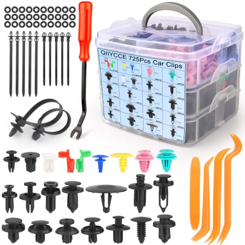 QIIYCCE 725PCS Car Push Retainer Clips & Auto Fasteners Assortment