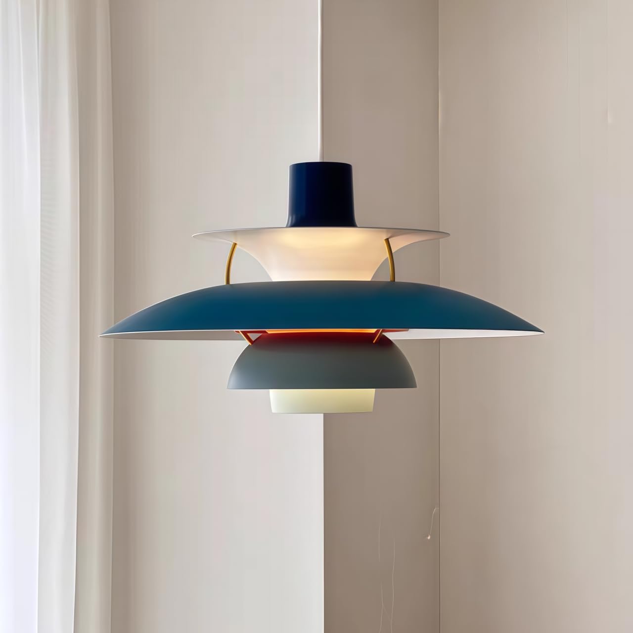 Pendelleuchte Hängelampe Blau 50CM Modern Skandinavisch