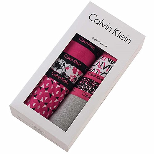 Calvin Klein Girls Graphic Bikini Panty Underwear Comfort stretch- 6 Pack (Small, Assorted Print/Solid)2