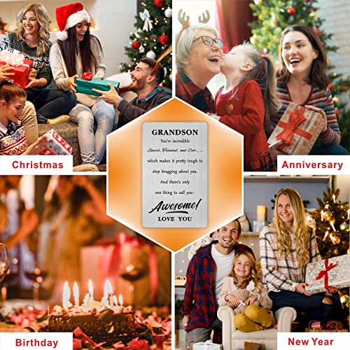 Levole Grandson Wallet Card - Awesome Grandson Graduation Gift, Birthday, Christmas, Valentines3