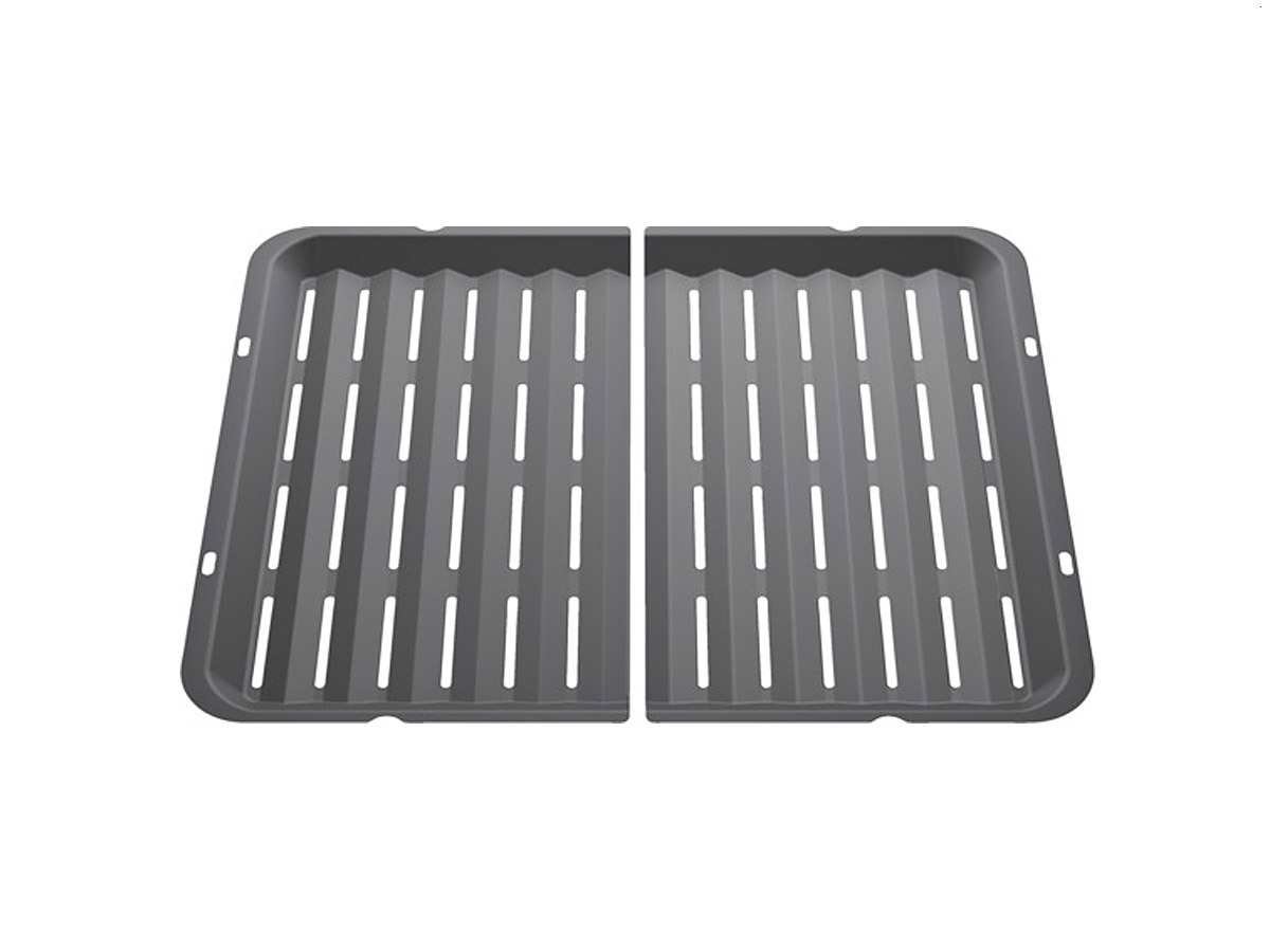 Bosch HEZ625071 Zubehör für Backöfen, 2-teiliges Grillblech, anthrazit emailliert, Made in Germany, Schwarz