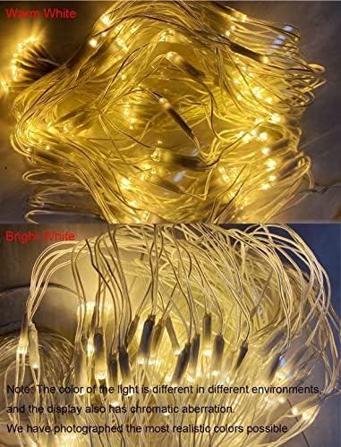 Gresonic 160LED WarmWhite Net Light 8Mode Timer Low Voltage Transformer Waterproof IP44 Indoor & Outdoor (160LED, Warm White 8 Modes)
