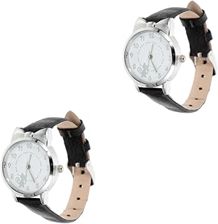 2 Pçs Conjunto De Relógio De Gatinho Para Mulheres Relógios Femininos Conjunto De Relógios Femininos Portáteis Relógios Femininos Para Mulheres Decorativos Relógios Femininos Para