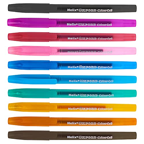 Helix Oxford Assorted Colour Gel Pens - 10 Pack, Eco-Friendly - Image 3