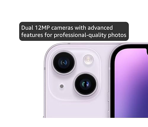 Amazon.com: Apple iPhone 14,128GB,紫色- 解鎖(翻新高級版) : 手機和配件
