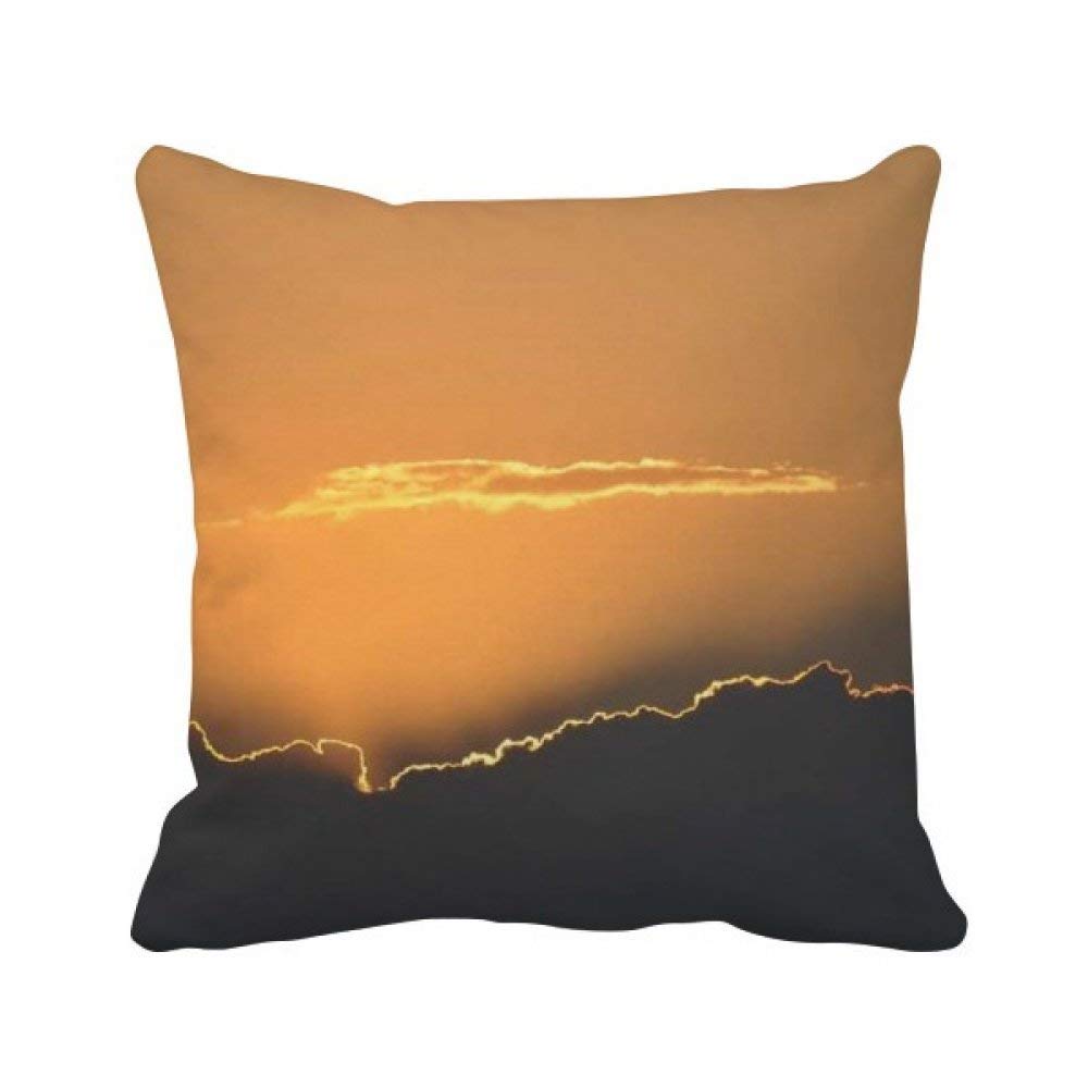 Housse de coussin nuages ciel foncé orange carré pour déco canapé