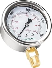 Sponsored Ad - ELECALL 5000psi Silicone Oil Filled Hydraulic Pressure Gauge For Water Oil Air Fuel Pressure Test In Pool P...
