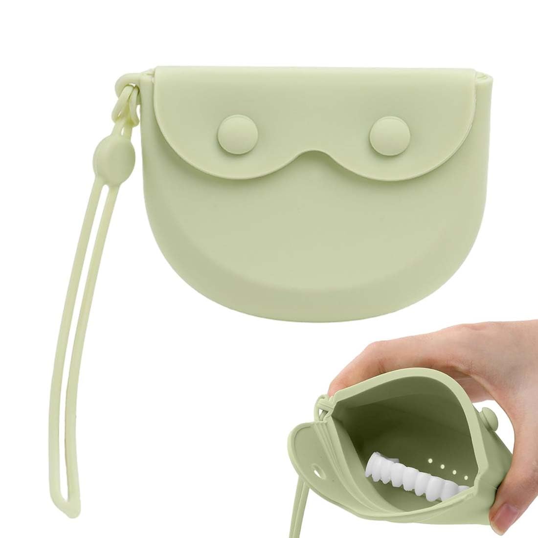 Boite Appareil Dentaire Silicone, 1 pièce, Souple et Résistant aux Chutes, Portable, Cas de Retenue, Boite a Dentier, Nettoyage Facile