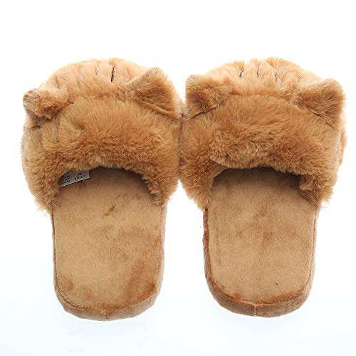 Millffy Unisex Kids Girls 3D Big Head Realistic Kitty Cat Womens Tabby cat Plush Fuzzy Slippers Ladies House Slippers3