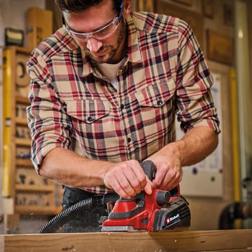 Einhell Elektrohobel TE-PL 920 (920 Watt, 82 mm Hobelbreite, bis 3,5 mm Spantiefe, Falztiefen-/Parallelanschlag, autom. Parkschuh, Absaugadapter, inkl. 2x TCT-Wendemesser)