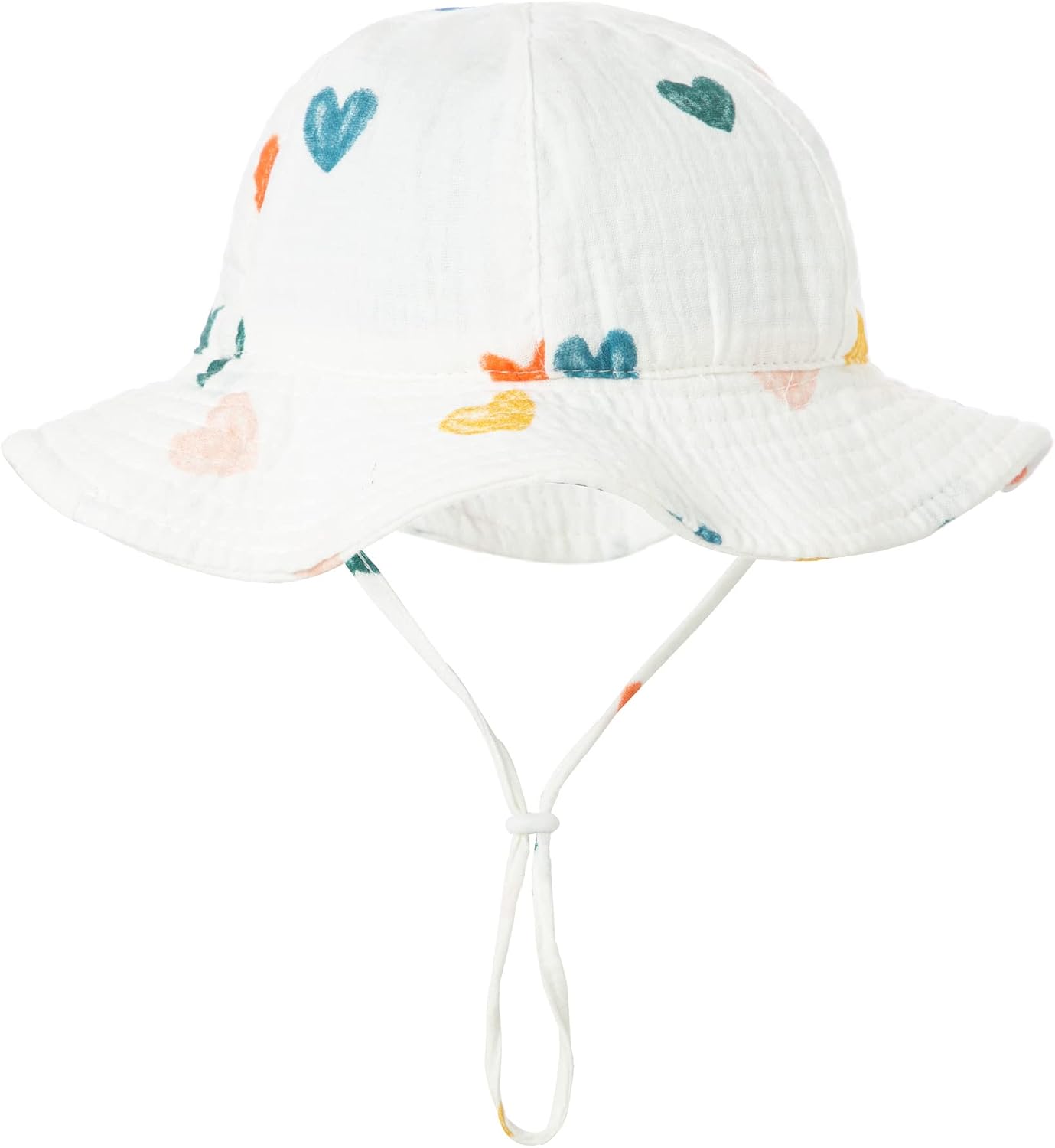Baby Wide Brim UV-Sun-Protection-Hats - Adjustable Bucket Hat for Boys & Girls 3-12M, Newborn Soft Seersucker Summer Hat