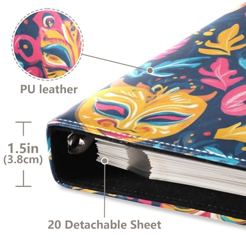 Álbum de Fotos Self Adhesive DIY Scrapbook Álbum Carnaval Máscara Mardi Gras Patrón con Encuadernador de 3 Anillos, 40 Páginas, 8x10 para Memorias miniatura 4