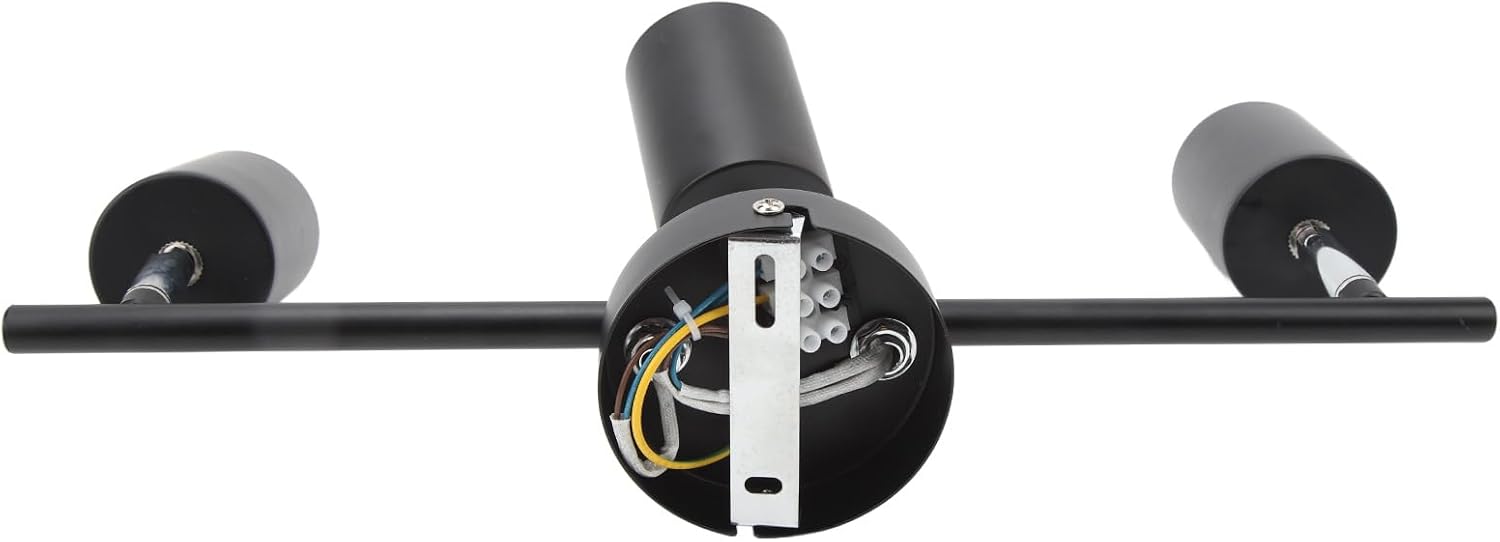 LED Track Light Kit Matte Black 90 Degrees Rotatable 3 Light Track Lighting Kit GU10 Bulb for Bedroom Kitchen