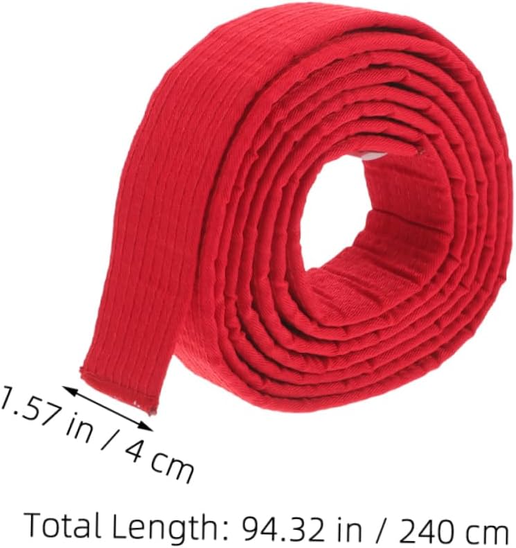 1 Pair Martial Arts Belt for Adults Red Taekwondo Uniform Belt for Practice and Drills Stylish Design for Training and Competitions Versatile Support for All Ages