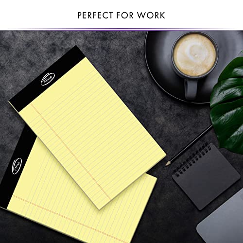 Alitte Yellow Legal Notepads 5X8, Pack Of 6 - Perforated Legal Ruled Writing Pad - Premium Thick Paper, No Ink Bleeding - Blank Legal Pads For Home, Office, School, Business - 50 Sheets Per Notebook #TOP3
