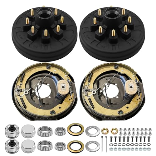 dreamdragon 7,000 lbs Self-Adjusting Electric Brake Trailer Axle Brake Kit, 8 Lug 6.5