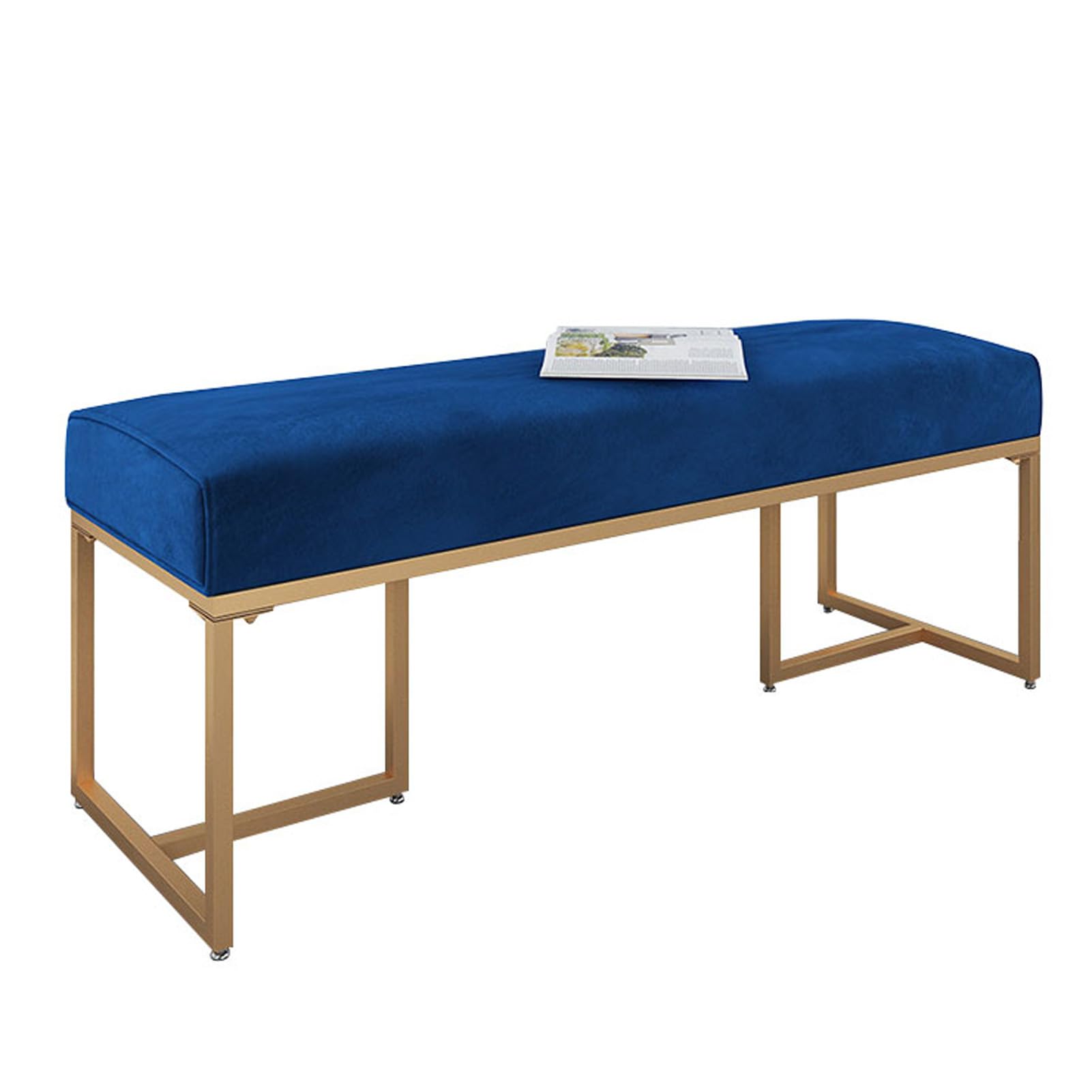 Banc de chambre à coucher haut de gamme avec assise rembourrée et métal noir