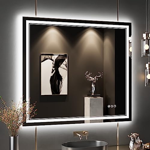 40x36 Inch LED Bathroom Mirror with Lights,Backlit and Front Lighted Bathroom Vanity Mirrors for Wall,Anti-Fog Dimmable Memory Shatterproof LED Vantiy Mirror