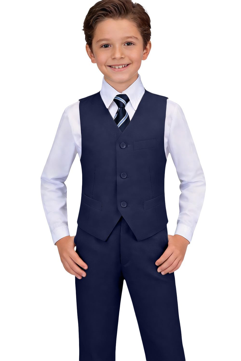 Visaccy Boys Formal Suit Slim Fit Tuxedo Suits for Kids Ring Bearer Outfit