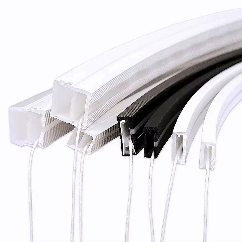 1 m-5 m flexibler Neon-Silikon-Lichtschlauch, IP67 wasserdichtes LED-Streifengehäuse for den Außenbereich(Black,0616-4m)