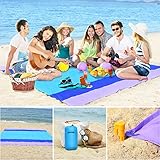 Beach Blanket Sandfree and Waterproof, Extra Large Oversized 10'X9' Outdoor Family Beach Mat for 7...