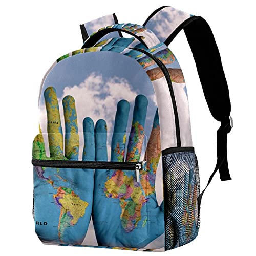 Sac à dos de voyage enfant avec carte du monde pour ranger sa gourde