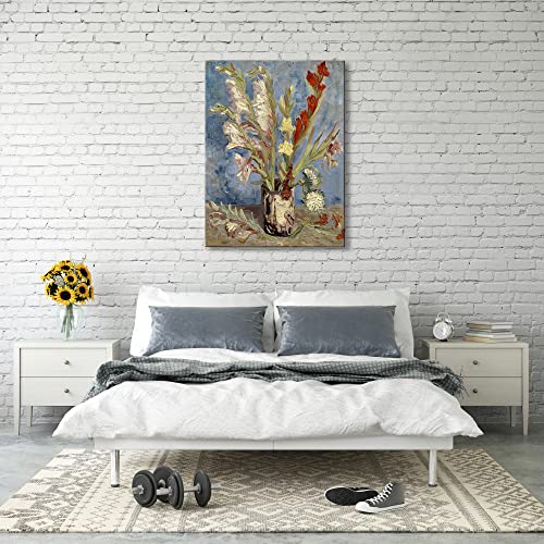 Wieco Art Vase with Gladioli and China Asters by Van Gogh Famous Artwork Oil Paintings Large Wall Art Abstract Flowers Pictures Modern Floral Canvas Prints for Office Decor by Wieco Art - Used condition - Image 3