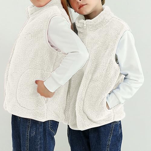 Boys Girls Fleece Vest Kids Toddler Fuzzy Waistcoat Fall Winter Outerwear Zipper Sleeveless Thick Jacket with Pockets2