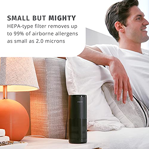 Homedics Totalclean 4-In-1 Portable Air Purifier, Small Spaces, Removes Bacteria, Allergens, Dust, Germs, 360- Degree Hepa-Type Filter, Uv-C Light Technology, Activated Carbon Reduces Odors (Black) #TOP1