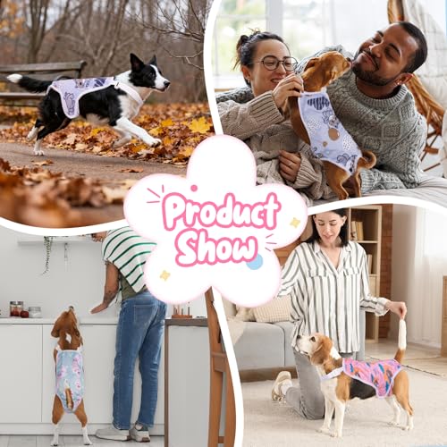Image of 3 Pack Washable Female Dog Diapers with Adjustable Suspender, Reusable Sanitary Panties for Dogs in Heat, Leak-Proof Design for Small Dogs