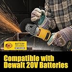 Cordless Angle Grinder Compatible with DeWalt 20V MAX Battery, 8000 RPM Brushless Motor, 3 PCS 4-1/2" Blades for Cutting, Griding, Polishing (Tool Only) - Image 3