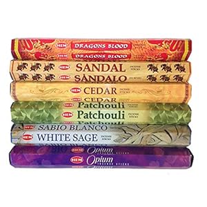 HEM Incense Sticks Best Sellers 6 Boxes X 20 Grams, Total 120 Gm