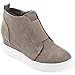Journee Collection Womens Clara Comfort Wedge Heel Sneakers with Round-Toe and Perforated Details, Taupe, 9